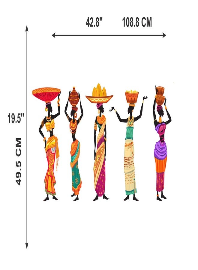 WALLBOOK Set of 2 Wall Stickers Tribal Lady | Nigerian Lady for Home, Hall, Bedroom, Livingroom & Kitchen - Image 4